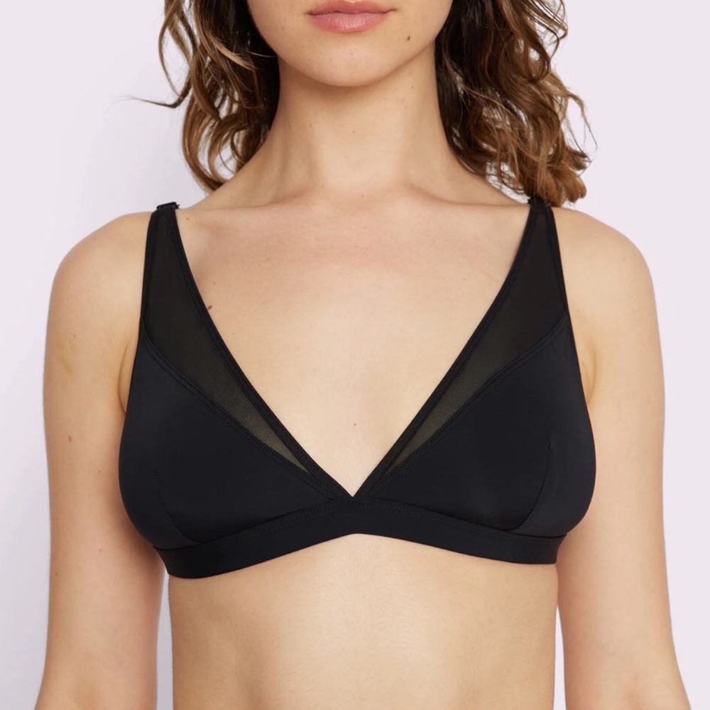 Parade Black Mesh Plunge Bralette
